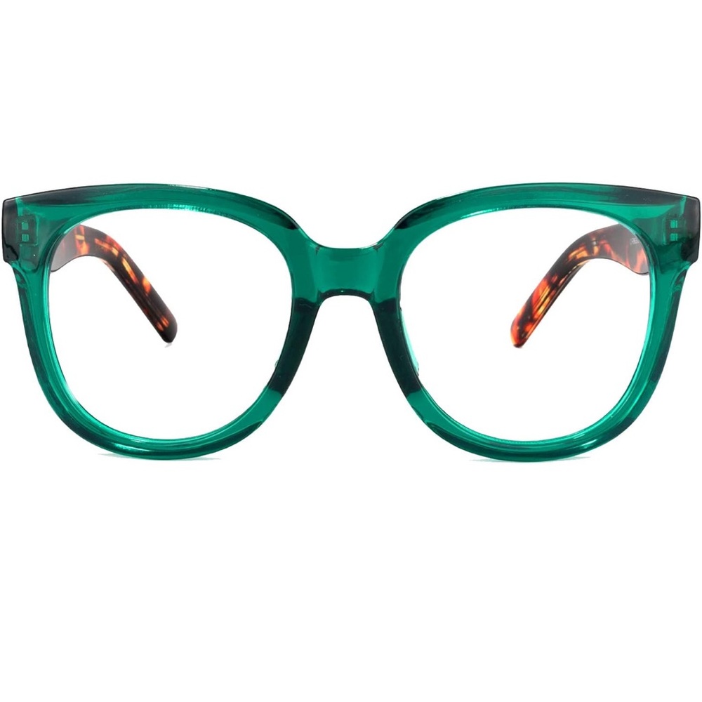 Men’s GREEN Retro Oversized Square Blue Light Blocking Glasses *NEW^